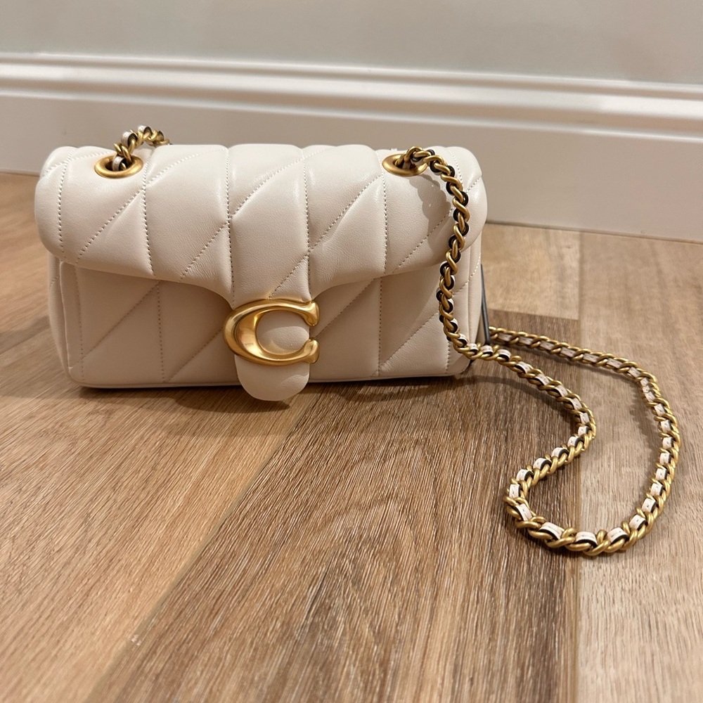 Coach Tabby 20 Cream Quilted Shoulder Bag